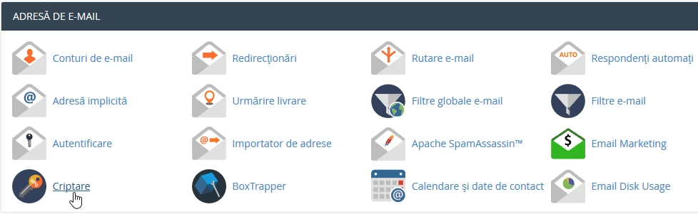 Criptare adresa de e-mail