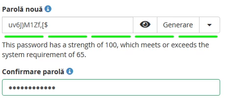 Parola noua cont in whm