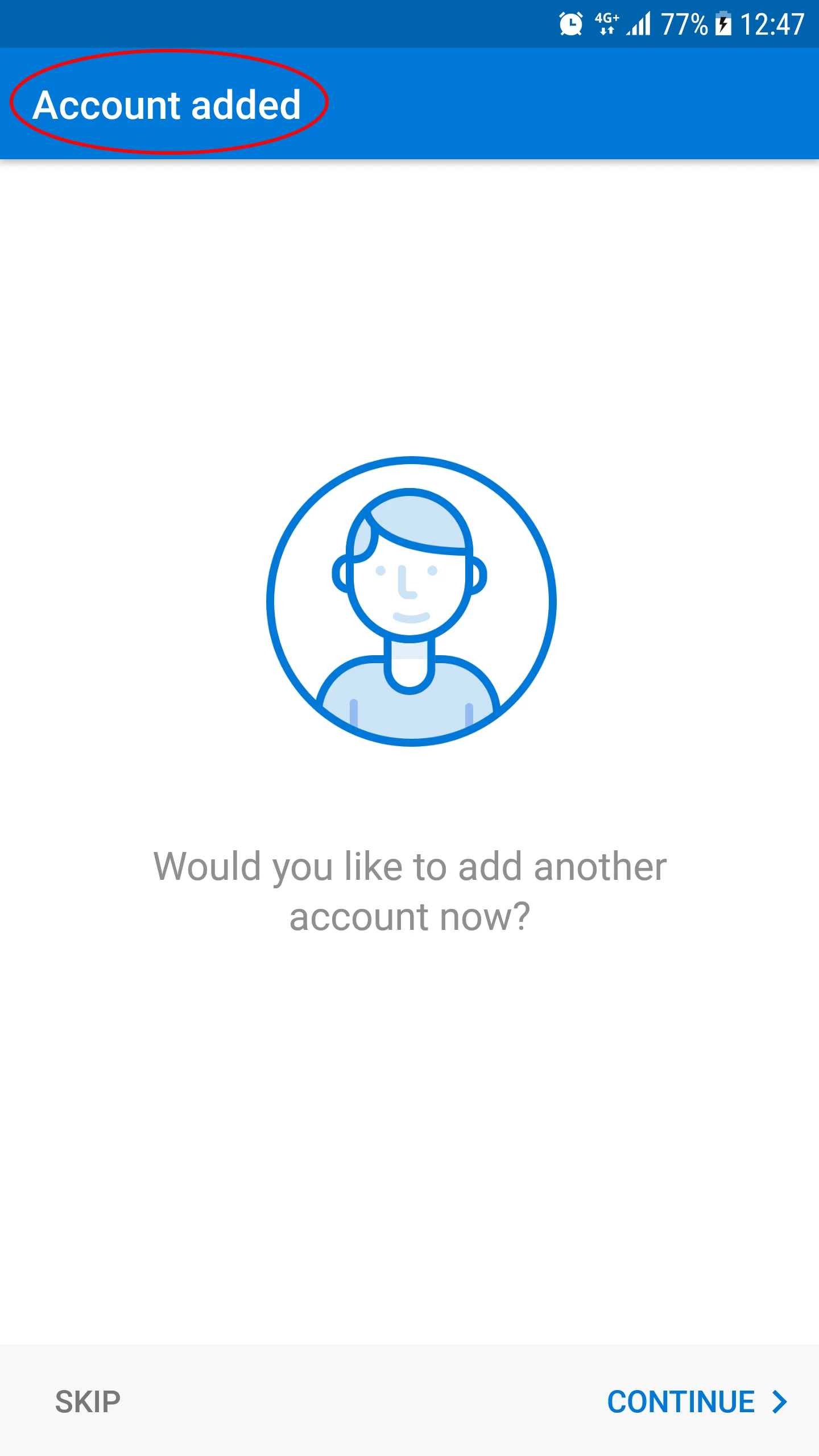 Account added