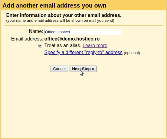 Add email address