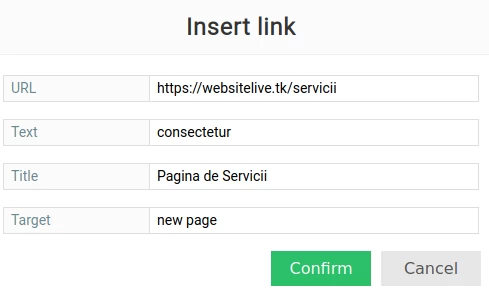 Configurarea Hyperlink-urilor